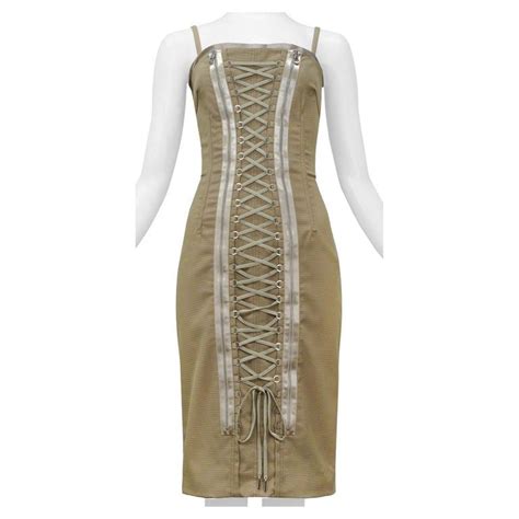 dolce gabbana khaki pleated woven|dolce and gabbana dresses.